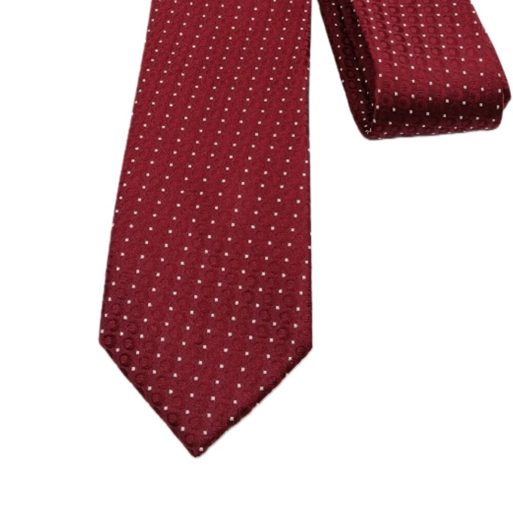 Combatant Gentlemen Silk Tie Men’s 62” Burgundy Gold Dot Corpcore Skinny New
